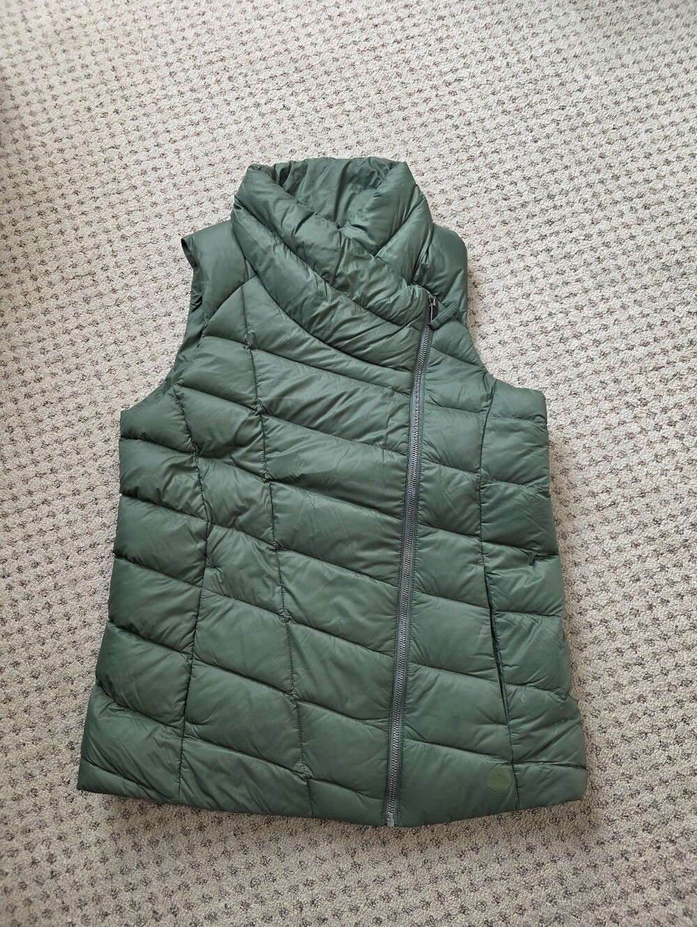 L.L. Bean Downtek Quilted Vest in Olive Green